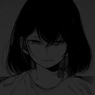 🖤 动漫女孩, 悲伤, 漫画, 哭泣, 情感 telegram sticker