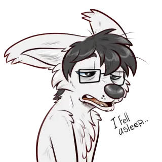 😞 I fell asleep... sonolento, peludo, cansado, exaustão, animal telegram sticker