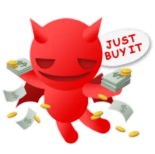 💸 JUST BUY IT 악마, 돈, 탐욕, 구매 telegram sticker