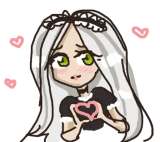 ❤ 动漫女孩, 卡通, 可爱, 爱心, 爱, 浪漫, 角色, 女仆 telegram sticker