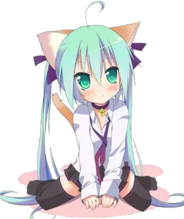 😺 anime girl, cat ears, kawaii, manga, cute, neko telegram sticker