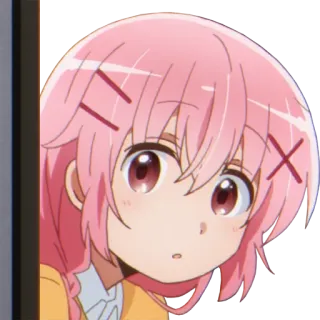👀 anime, cartone animato, capelli rosa, ragazza, carina, manga telegram sticker