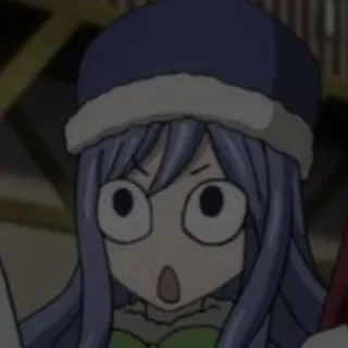 🌊 Juvia Lockser Fairy Tail Anime, Fairy Tail, Juvia Lockser, Surpris, Dessin animé, Personnage telegram sticker