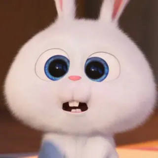 😧 Snowball The Secret Life of Pets ウサギ, 白, かわいい, 動物, ペット, キャラクター, 漫画, バニー telegram sticker