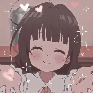 💗 anime, chica, linda, corazones, brillos, dibujos animados telegram sticker