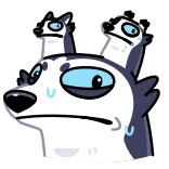 😰 狗, 哈士奇, 卡通, 表情, 汗, 紧张 whatsapp sticker
