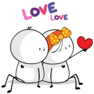 💑 Love Love liefde, cartoon, schattig, koppel, hart, sticker telegram sticker