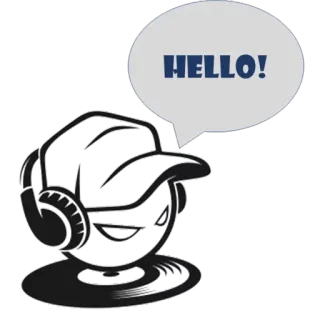 👋 HELLO! cartoon, hello, headphones, greeting, person, music telegram sticker