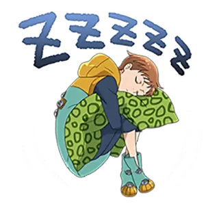 😴 King The Seven Deadly Sins ZZZZZ sono, soneca, anime, personagem, rei, seven deadly sins, zzz whatsapp sticker