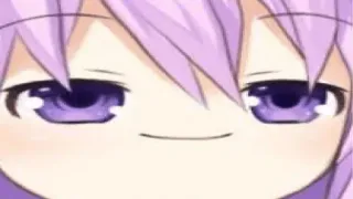 🙂 anime, engreído, pelo morado, meme telegram sticker