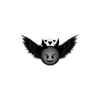 😈 devil emoji, winged demon, evil, emoji, horns, wings telegram sticker