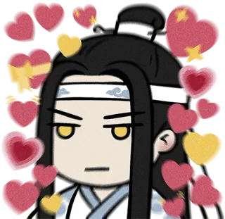 ❤ จิบิ, อนิเมะ, แฟนอาร์ต, หัวใจ, น่ารัก, มังงะ whatsapp sticker