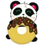 🍩 panda, donut, animal, food, cute, kawaii telegram sticker