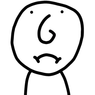 ☹ dibujos animados, personaje, dibujo, cara, simple, minimalista telegram sticker