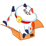 👋 cat, box, cute, pet, kitten, animal, cartoon telegram sticker