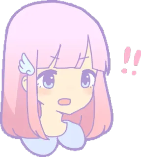 ‼ !! gadis anime, kawaii, imut, manga, emoji, kartun whatsapp sticker