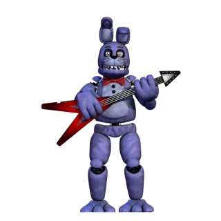 🌟 Bonnie Five Nights at Freddy's animatronic, bunny, guitar, video game character, horror game telegram sticker