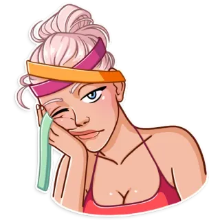 😪 Fitness, Übung, Schweiß, Training, Müde, Frau telegram sticker