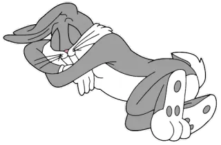 😴 Bugs Bunny dibujos animados, conejo, acostado, dormilón, Looney Tunes telegram sticker