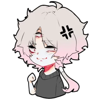 😠 Anime, Irritado, Chibi, Desenho animado, Ilustração telegram sticker