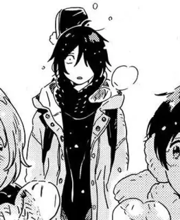 😨 anime, manga, character, winter, snow, scarf, coat telegram sticker