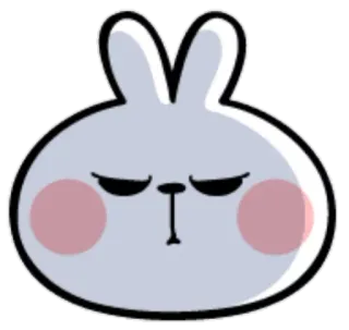 😒 conejo, lindo, animal, dibujo animado, sticker, pegatina telegram sticker