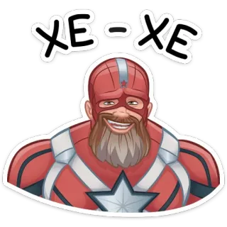 😀 Red Guardian xe-xe marvel, superhéroe, red guardian, gracioso, sticker, cómic telegram sticker