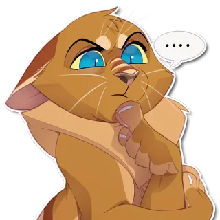 🤔 ... gato, dibujos animados, pensando, gesto, meme telegram sticker
