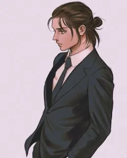 🖤 Eren Yeager Attack on Titan アニメ, エレン, イェーガー, 進撃の巨人, キャラクター, 漫画 telegram sticker