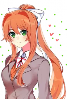 💚 Monika Doki Doki Literature Club! anime, monika, doki doki literature club, cute, girl telegram sticker
