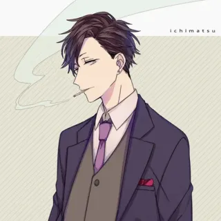 🚬 Ichimatsu ichimatsu Аниме, Сигарета, Мужчина, Костюм, Курение telegram sticker