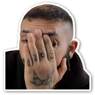 🤦‍♂️ Facepalm, Mann, Tattoo, Kopf in Hand, Verzweiflung, Enttäuschung telegram sticker
