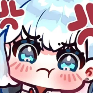 💦 Anime, Cartone animato, Illustrazione, Chibi, Arrabbiato telegram sticker