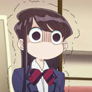 😰 Komi Shouko Komi Can't Communicate 애니메이션, 코미 양은 커뮤증입니다, 충격, 패닉, 여자, 교복, 코미 쇼코 telegram sticker