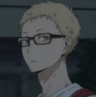 ✨ Tsukishima Kei Haikyuu!! anime, haikyuu, tsukishima, glasses, blonde, character telegram sticker