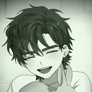 💚 Anime, Sonrisa, Lindo, Chico, Conejo telegram sticker