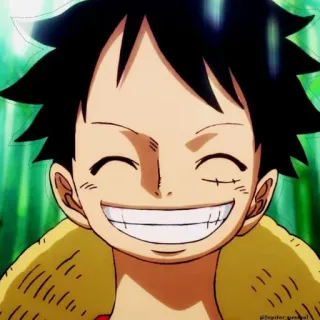😁 Luffy One Piece anime, one piece, luffy, kartun, tersenyum telegram sticker