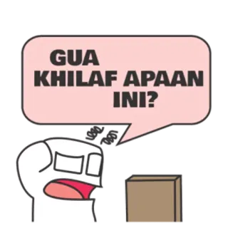 ⁉ GUA KHILAF APAAN INI? 만화, 질문, 혼란스러움, 인도네시아어, 말풍선 telegram sticker