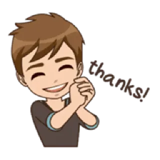 😀 thanks! Cartone animato, Grazie, Grato, Carino telegram sticker
