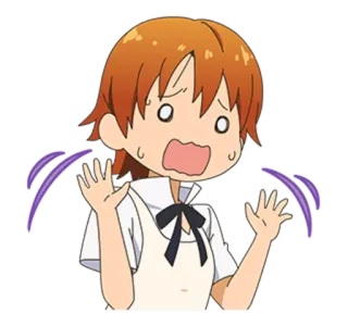 😨 animé, choqué, effrayé, dessin animé, personnage, fille, inquiète telegram sticker