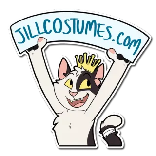 😃 JILLCOSTUMES.com gato, fantasias, site, publicidade, coroa, animal telegram sticker