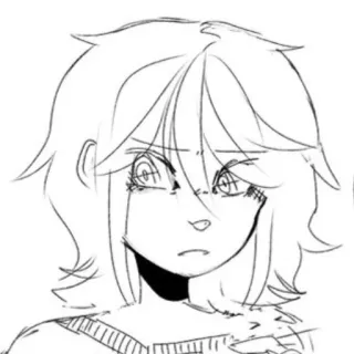 🤨 anime, cartoon, illustration, portrait, sketch, drawing, art telegram sticker