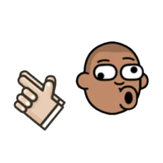 😎 만화, 손, 머리, 가리키는, 이모티콘 telegram sticker