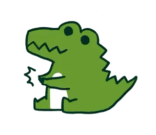 👏 alligatore, coccodrillo, cartone animato, animale, verde telegram sticker
