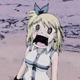 🎏 Lucy Heartfilia Fairy Tail Anime, Fairy Tail, Lucy Heartfilia, Impactado/a, Dibujos animados, Expresión, Divertido whatsapp sticker