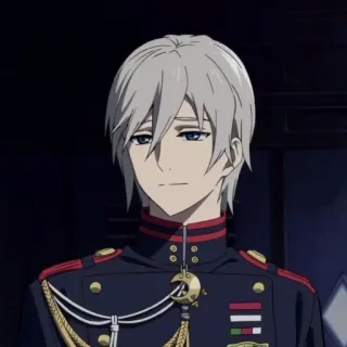 ⛓ anime, military uniform, character, white hair, manga telegram sticker