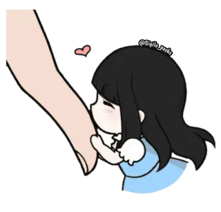 😘 lindo, dibujos animados, corazón, amor, niño, cariño telegram sticker
