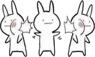 👋 Hase, Cartoon, Tier, süß, lustig, weiß whatsapp sticker