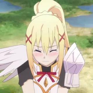 🛡 Darkness KonoSuba アニメ, このすば, ダクネス, キャラクター, 金髪, 女性 telegram sticker