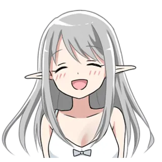 😂 アニメ, マンガ, 女の子, 可愛い, エルフ, カワイイ, 漫画 telegram sticker
